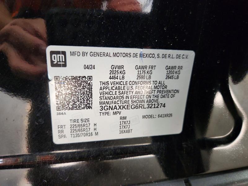 Aukcja sprzedaży 2024 Chevrolet Equinox, vin: 3GNAXKEG6RL321274, numer aukcji: 85985035