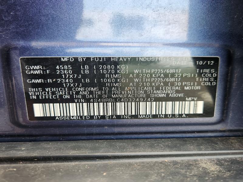 Продажа на аукционе авто 2013 Subaru Outback, vin: 4S4BRBLC4D3249742, номер лота: 60631266