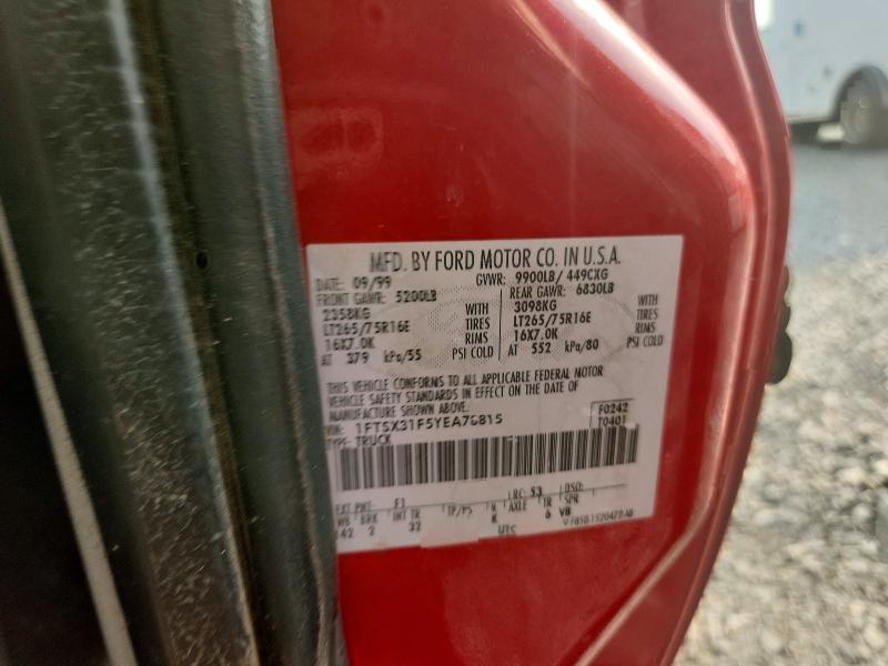 Aukcja sprzedaży 2000 Ford F350, vin: 1FTSX31F5YEA78815, numer aukcji: 62855206