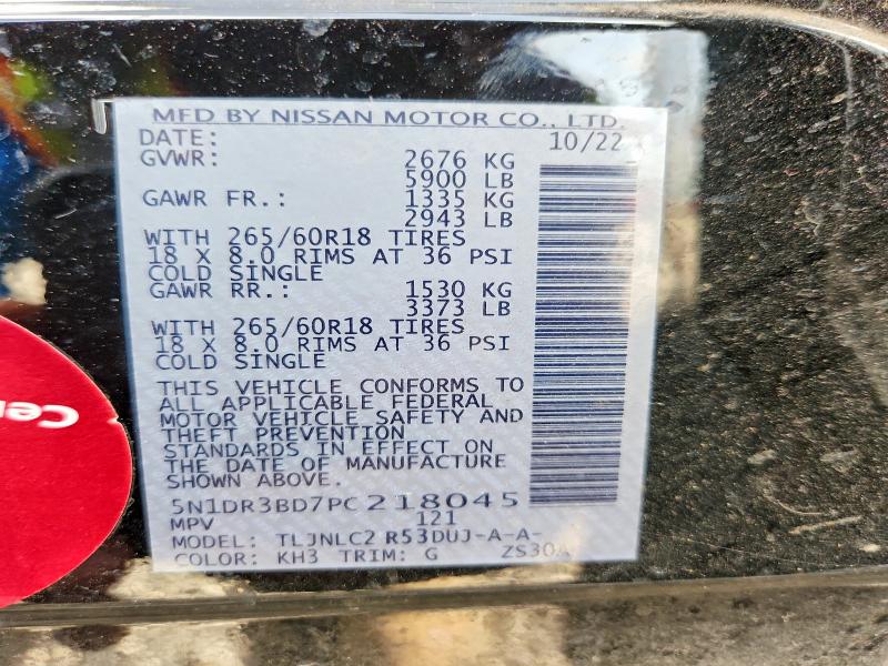 Продажа на аукционе авто 2023 Nissan Pathfinder, vin: 5N1DR3BD7PC218045, номер лота: 59350916