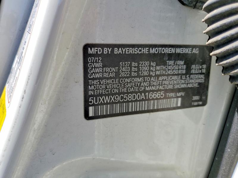 Продаж на аукціоні авто 2013 Bmw X3, vin: 5UXWX9C58D0A16665, номер лоту: 59700166