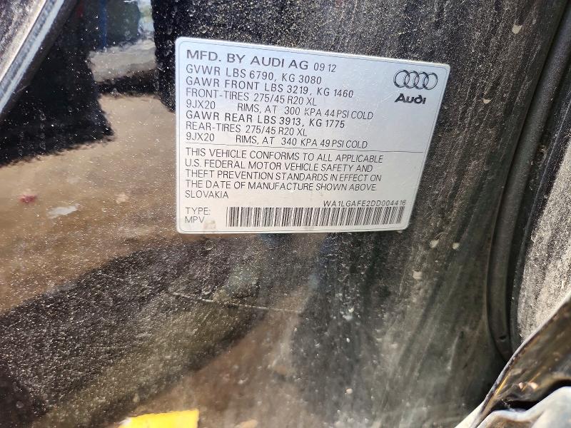 2013 Audi Q7 მანქანა იყიდება აუქციონზე, vin: WA1LGAFE2DD004416, აუქციონის ნომერი: 63376366