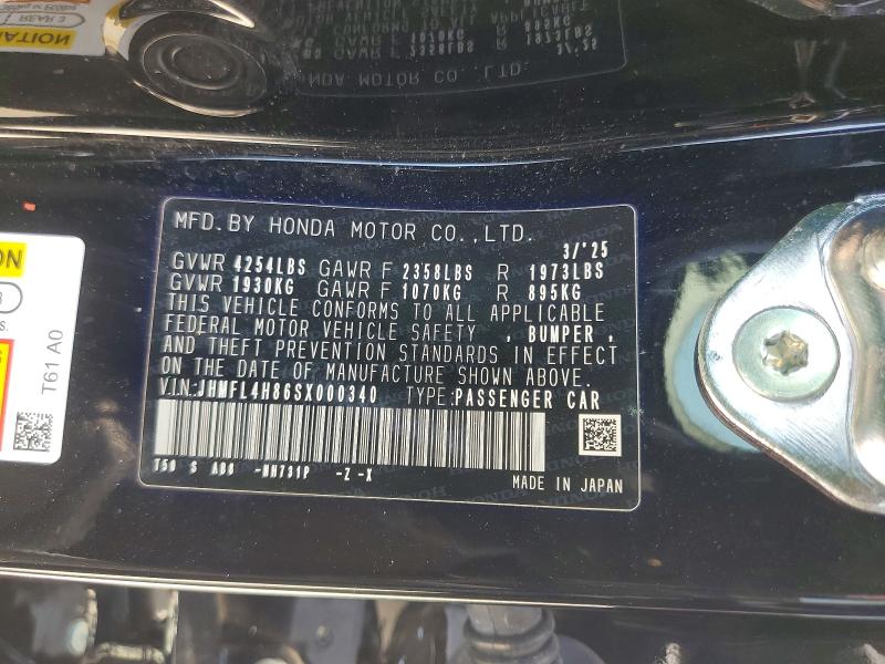 Продажа на аукционе авто 2025 Honda Civic, vin: JHMFL4H86SX000340, номер лота: 60637236