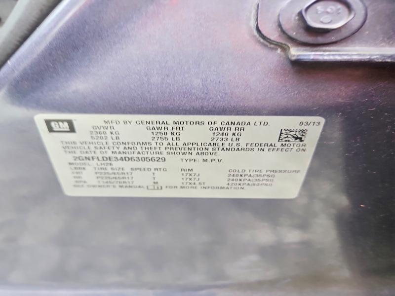 Продаж на аукціоні авто 2013 Chevrolet Equinox, vin: 2GNFLDE34D6305629, номер лоту: 62389036