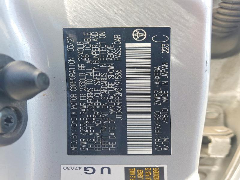 Aukcja sprzedaży 2021 Toyota Prius Prime, vin: JTDKAMFP2M3191586, numer aukcji: 62031976