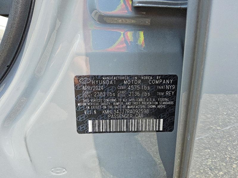 Продажа на аукционе авто 2024 Hyundai Sonata Hybrid, vin: KMHL34JJ7RA092598, номер лота: 62155846