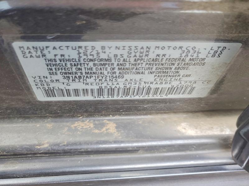 Продажа на аукционе авто 2015 Nissan Sentra, vin: 3N1AB7AP1FY215469, номер лота: 60884076