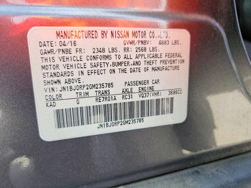 61201316 :رقم المزاد ، JN1BJ0RP2GM235785 vin ، 2016 Infiniti Qx50 مزاد بيع
