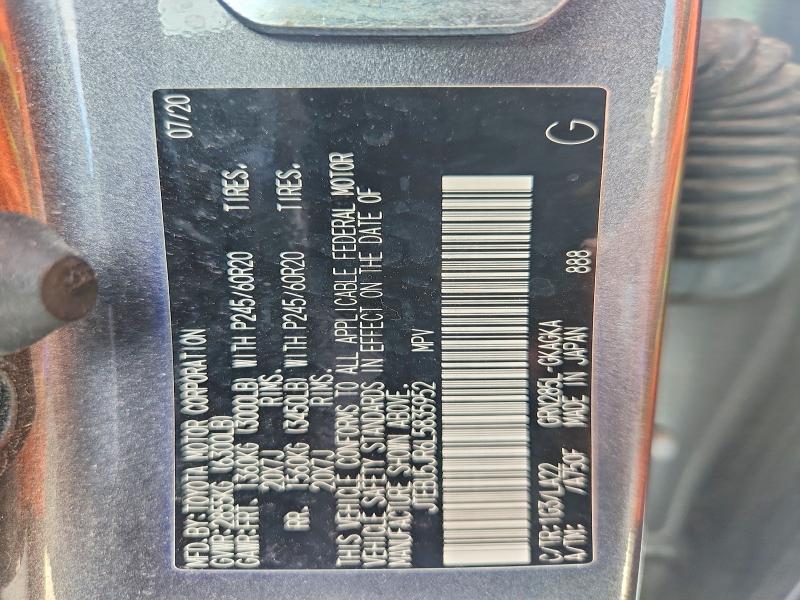Aukcja sprzedaży 2020 Toyota 4runner, vin: JTEBU5JR6L5835952, numer aukcji: 61776666