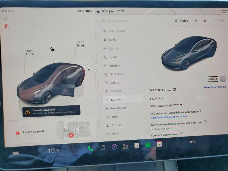 2023 Tesla Model 3 მანქანა იყიდება აუქციონზე, vin: LRW3E1FA2PC876174, აუქციონის ნომერი: 61613486