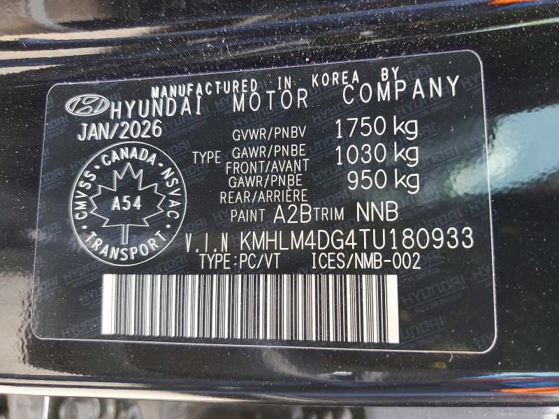 60587476 :رقم المزاد ، KMHLM4DG4TU180933 vin ، 2026 Hyundai Elantra مزاد بيع