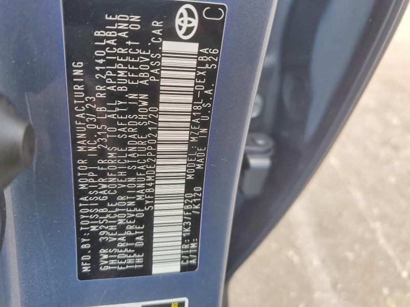 Продажа на аукционе авто 2023 Toyota Corolla, vin: 5YFB4MDE2PP021720, номер лота: 60686716