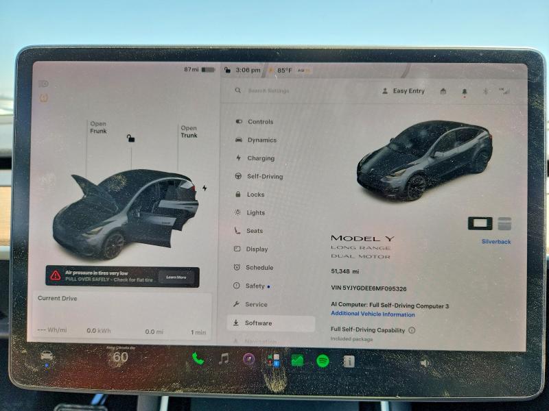 2021 Tesla Model Y მანქანა იყიდება აუქციონზე, vin: 5YJYGDEE6MF095326, აუქციონის ნომერი: 61350256