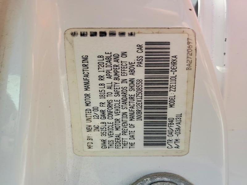 60236666 :رقم المزاد ، 1NXBR12EX1Z508558 vin ، 2001 Toyota Corolla مزاد بيع
