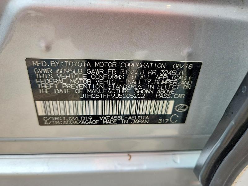 Продаж на аукціоні авто 2018 Lexus Ls 500, vin: JTHC51FF9J5005202, номер лоту: 60610186