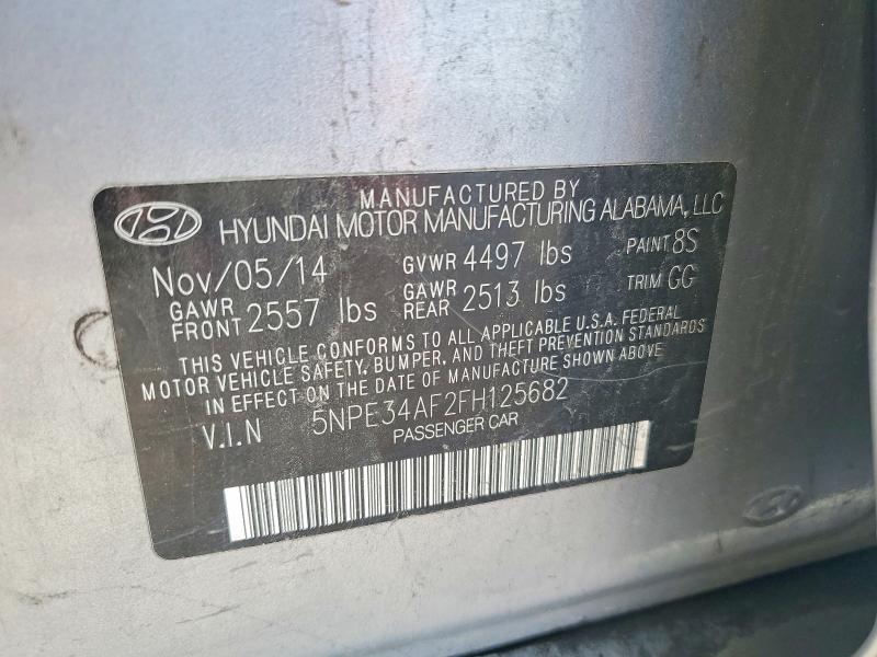 60229546 :رقم المزاد ، 5NPE34AF2FH125682 vin ، 2015 Hyundai Sonata مزاد بيع