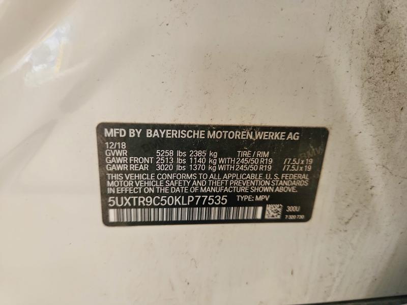 Aukcja sprzedaży 2019 Bmw X3, vin: 5UXTR9C50KLP77535, numer aukcji: 61921686