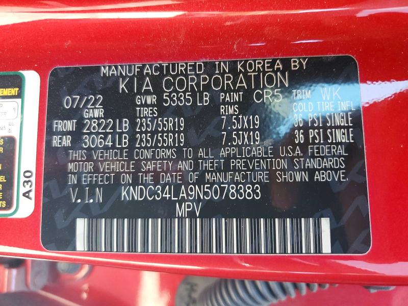Продаж на аукціоні авто 2022 Kia Ev6, vin: KNDC34LA9N5078383, номер лоту: 61482436