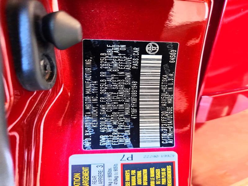 2015 Toyota Camry მანქანა იყიდება აუქციონზე, vin: 4T1BF1FK8FU891948, აუქციონის ნომერი: 61768626