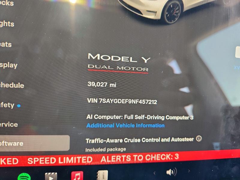 2022 Tesla Model Y მანქანა იყიდება აუქციონზე, vin: 7SAYGDEF9NF457212, აუქციონის ნომერი: 60325076