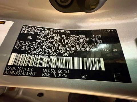62389586 :رقم المزاد ، JTJBM7FX5A5012835 vin ، 2010 Lexus Gx مزاد بيع