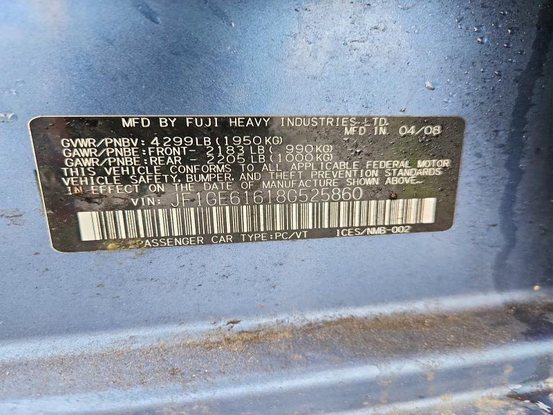 Продажа на аукционе авто 2008 Subaru Impreza, vin: JF1GE61618G525860, номер лота: 85609025