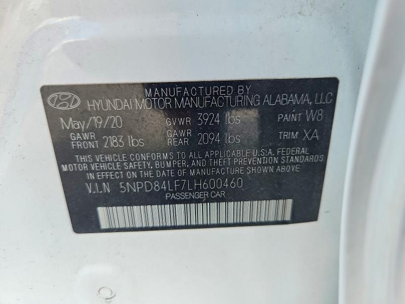 Продажа на аукционе авто 2020 Hyundai Elantra, vin: 5NPD84LF7LH600460, номер лота: 61732036