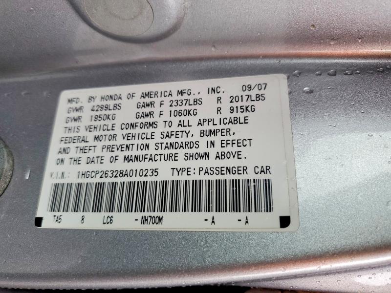 Продажа на аукционе авто 2008 Honda Accord, vin: 1HGCP26328A010235, номер лота: 63191546