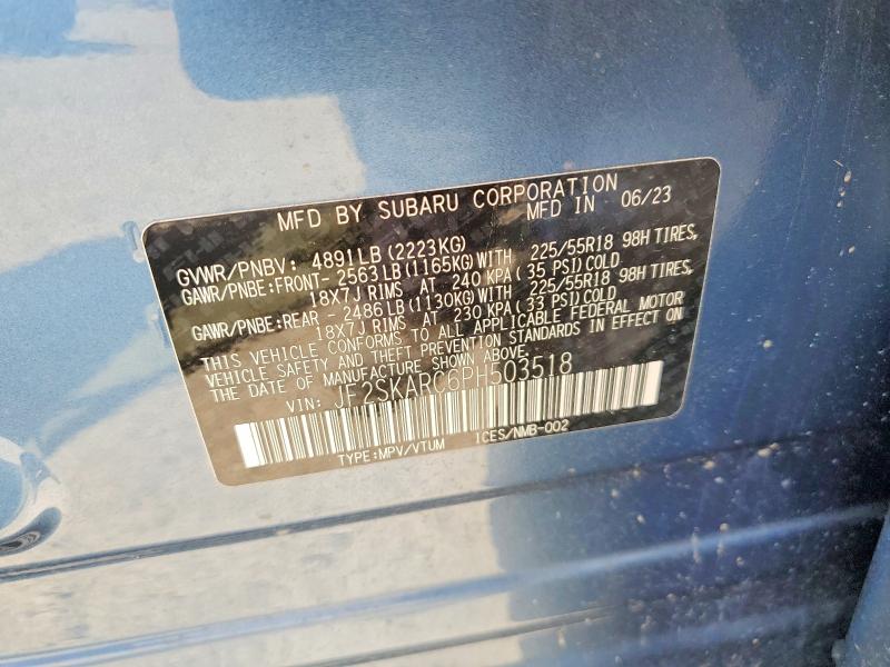 60299266 :رقم المزاد ، JF2SKARC6PH503518 vin ، 2023 Subaru Forester مزاد بيع