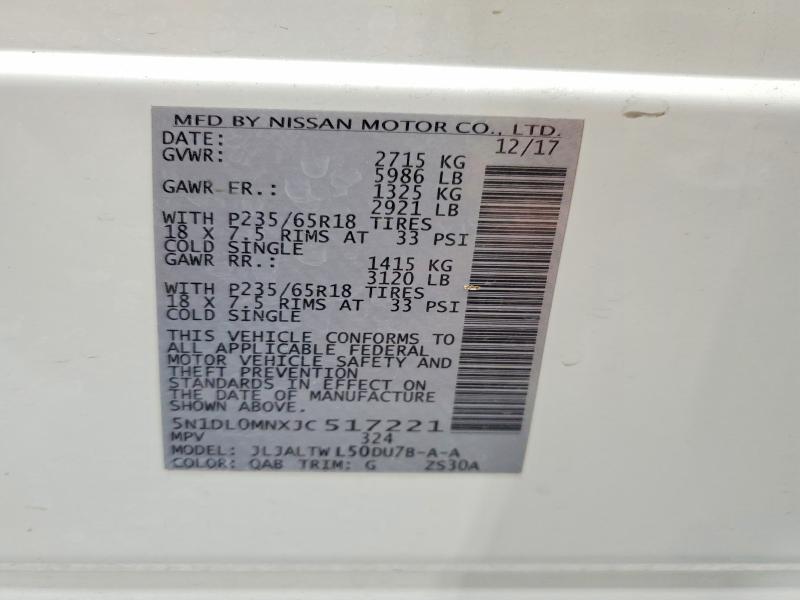 62794426 :رقم المزاد ، 5N1DL0MNXJC517221 vin ، 2018 Infiniti Qx60 مزاد بيع
