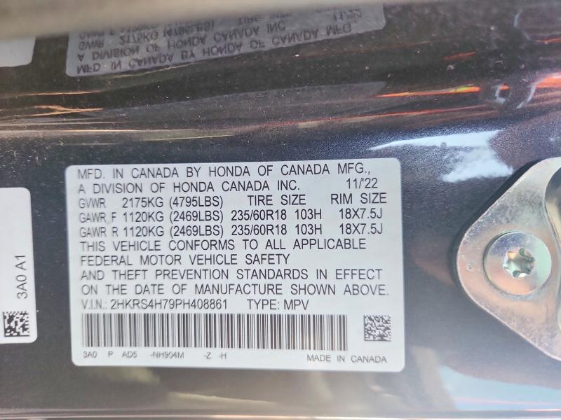 Продаж на аукціоні авто 2023 Honda Cr-v, vin: 2HKRS4H79PH408861, номер лоту: 60018806