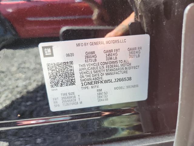 60644066 :رقم المزاد ، 1GNERFKW5LJ266538 vin ، 2020 Chevrolet Traverse مزاد بيع