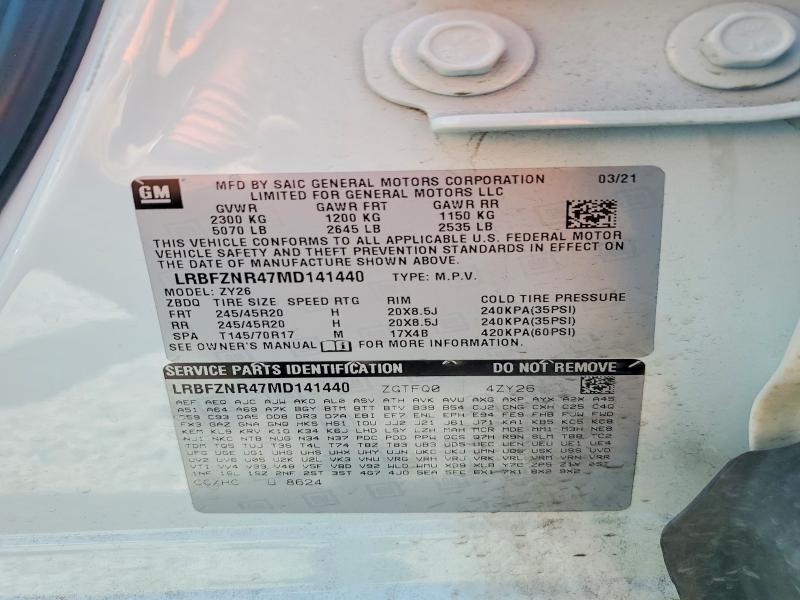 Aukcja sprzedaży 2021 Buick Envision, vin: LRBFZNR47MD141440, numer aukcji: 61173856