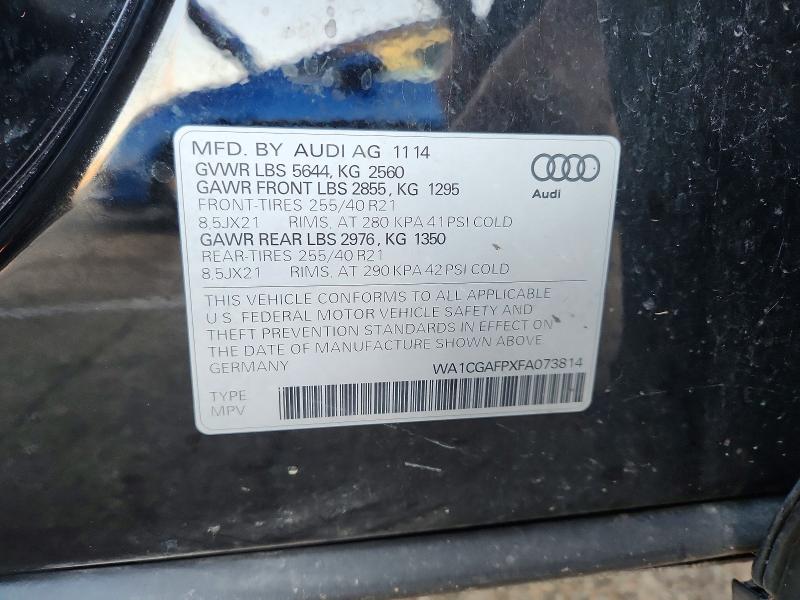 Продаж на аукціоні авто 2015 Audi Sq5, vin: WA1CGAFPXFA073814, номер лоту: 62743696