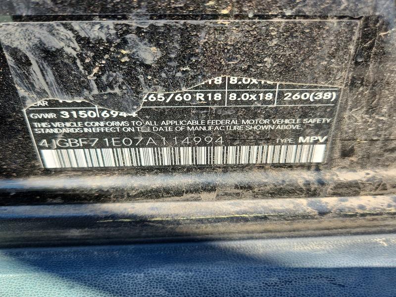 61894146 :رقم المزاد ، 4JGBF71E07A114994 vin ، 2007 Mercedes-benz Gl مزاد بيع
