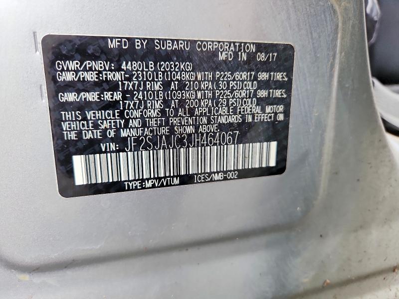 Продажа на аукционе авто 2018 Subaru Forester, vin: JF2SJAJC3JH464067, номер лота: 62348586