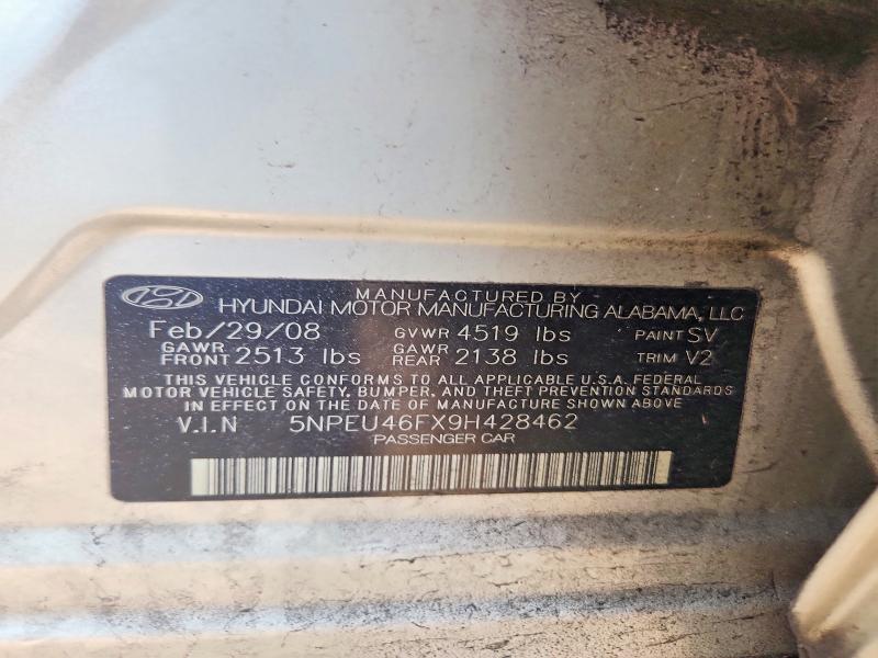 62237926 :رقم المزاد ، 5NPEU46FX9H428462 vin ، 2009 Hyundai Sonata مزاد بيع