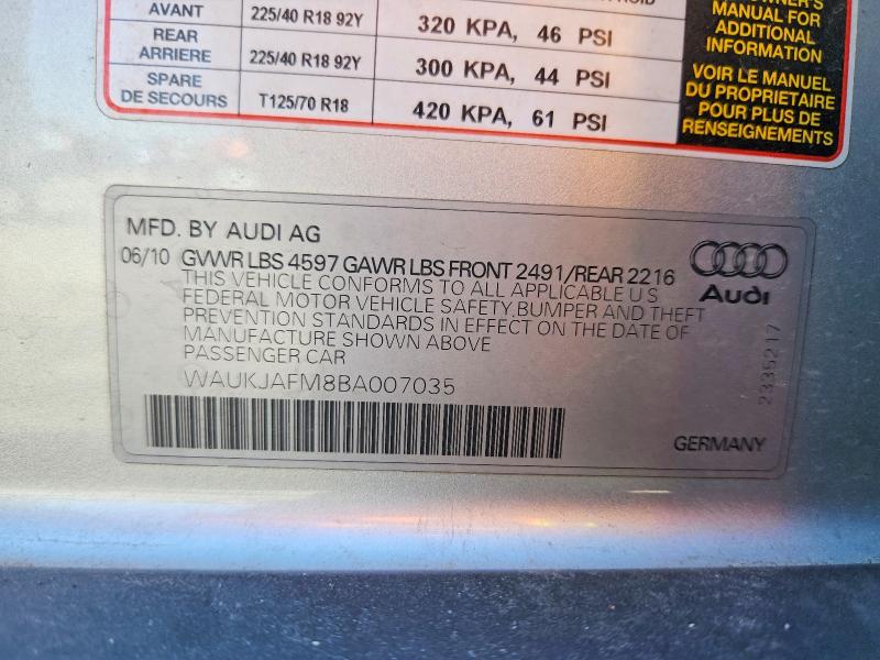 Продажа на аукционе авто 2011 Audi A3, vin: WAUKJAFM8BA007035, номер лота: 60609966