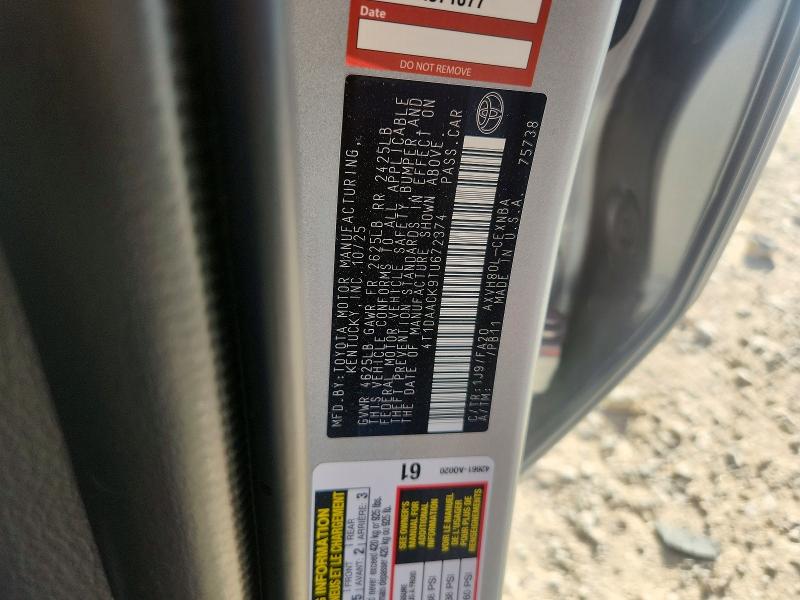 Aukcja sprzedaży 2026 Toyota Camry, vin: 4T1DAACK9TU672374, numer aukcji: 60360746