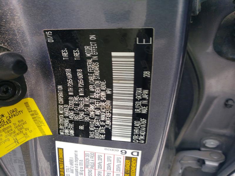 62138756 :رقم المزاد ، JTJBM7FX8F5105999 vin ، 2015 Lexus Gx مزاد بيع