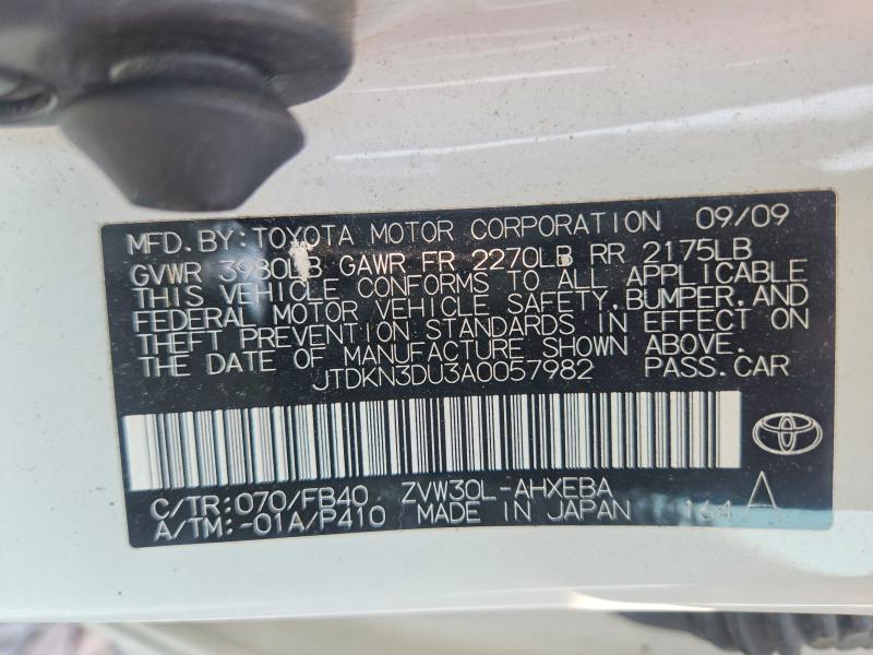 Продаж на аукціоні авто 2010 Toyota Prius, vin: JTDKN3DU3A0057982, номер лоту: 56370486