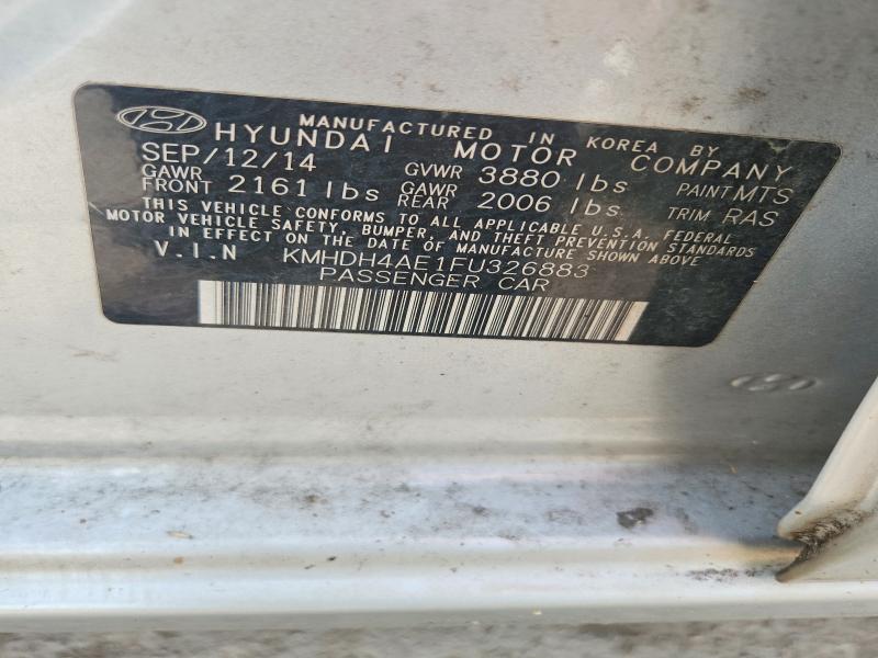 Продаж на аукціоні авто 2015 Hyundai Elantra, vin: KMHDH4AE1FU326883, номер лоту: 60118846