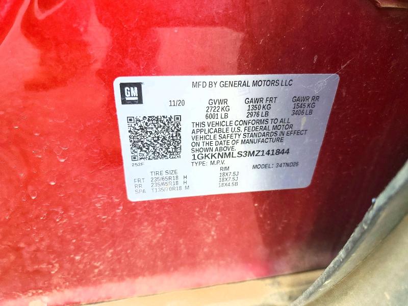 Продажа на аукционе авто 2021 Gmc Acadia, vin: 1GKKNMLS3MZ141844, номер лота: 59621396