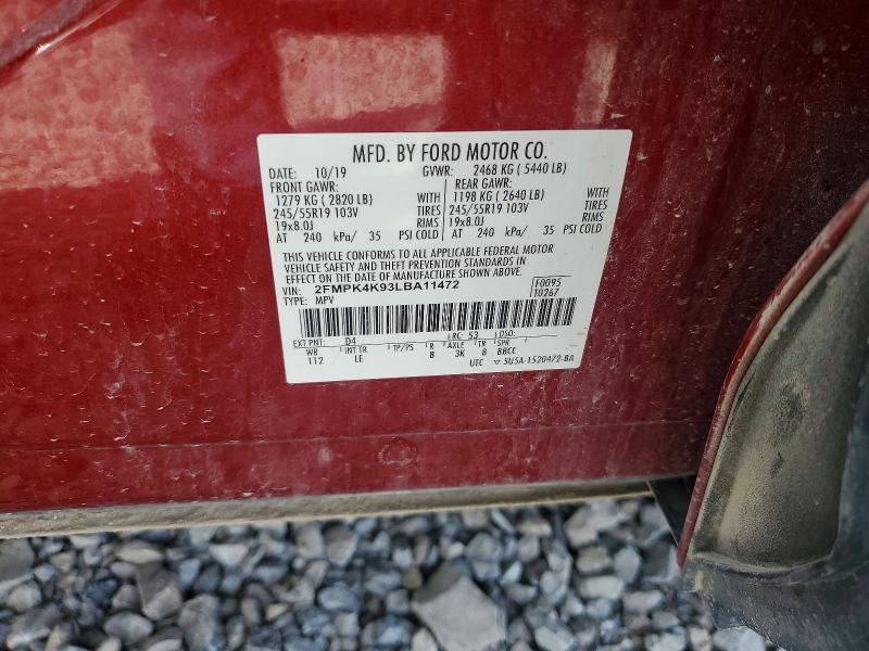 Aukcja sprzedaży 2020 Ford Edge, vin: 2FMPK4K93LBA11472, numer aukcji: 60036836