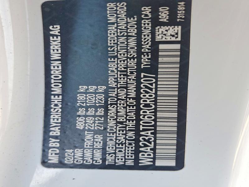 Продажа на аукционе авто 2024 Bmw 430i, vin: WBA23AT06RCR82207, номер лота: 62730666