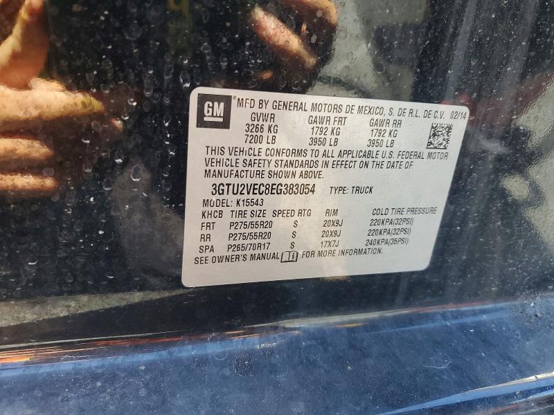 62507476 :رقم المزاد ، 3GTU2VEC8EG383054 vin ، 2014 Gmc Sierra مزاد بيع
