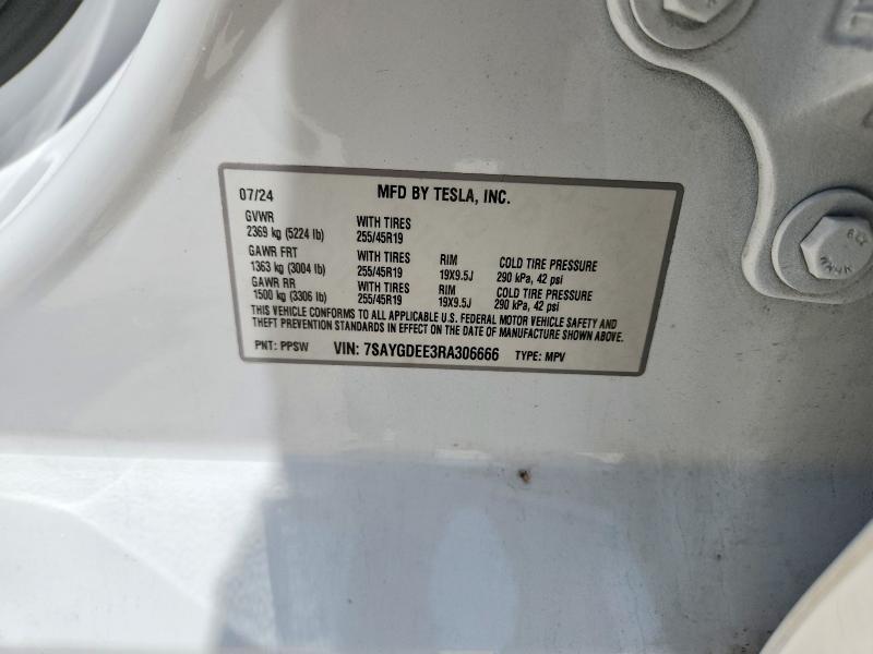 Продажа на аукционе авто 2024 Tesla Model Y, vin: 7SAYGDEE3RA306666, номер лота: 61425356