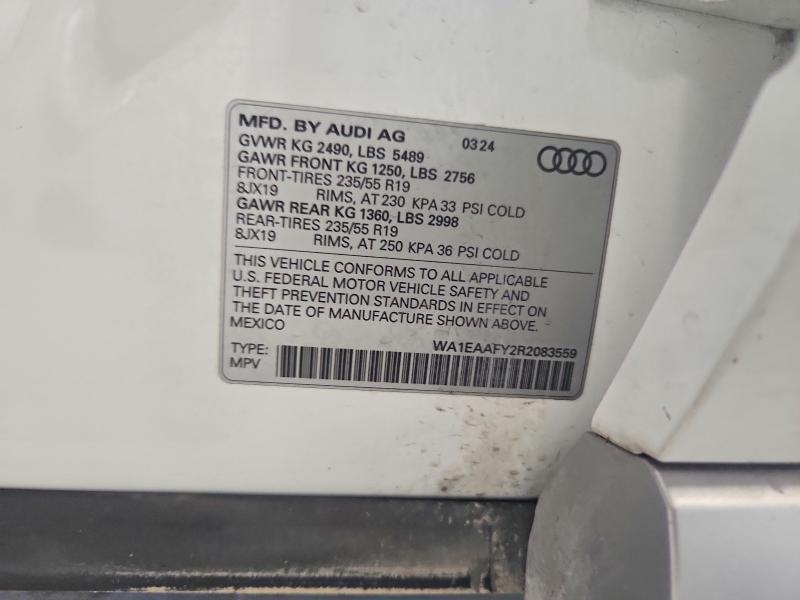 Продаж на аукціоні авто 2024 Audi Q5, vin: WA1EAAFY2R2083559, номер лоту: 61000196