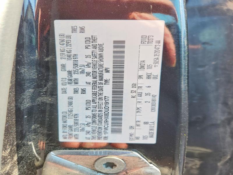 Продажа на аукционе авто 2013 Ford Escape, vin: 1FMCU9HX8DUD19177, номер лота: 62354316