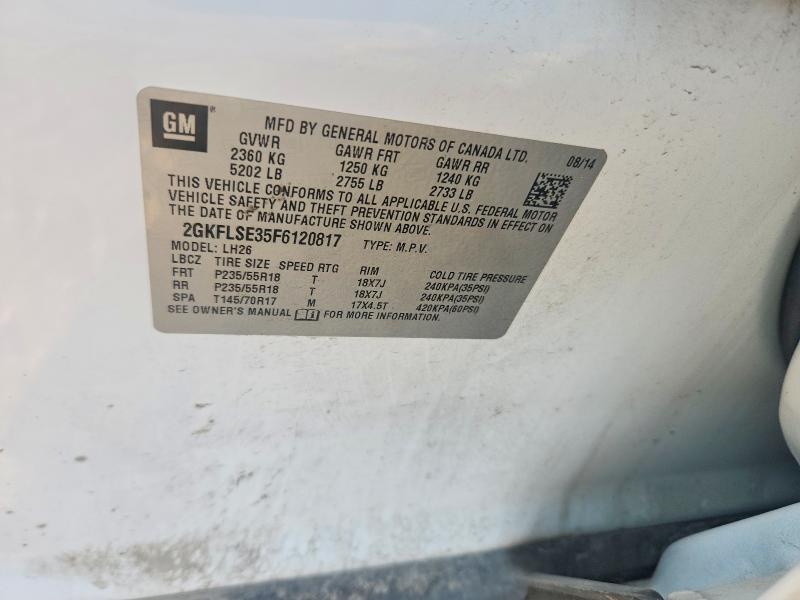 Продаж на аукціоні авто 2015 Gmc Terrain, vin: 2GKFLSE35F6120817, номер лоту: 60600316